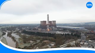 Rugeley Power Station 600ft Tall Chimney Demolition - Drone/Ground Video Coverage | Agate Media