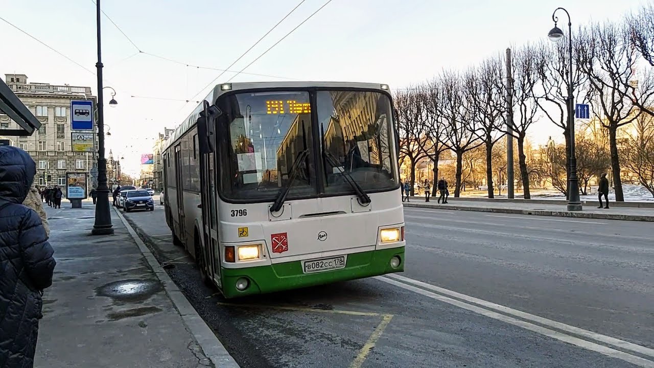 Автобус, маршрут №191 (объезд через Тучков мост) ЛиАЗ-5293.60 б.3796 ...