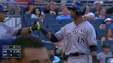 MIL@PIT: Weeks tacks on run with pinch-hit grounder