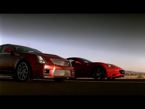 Drag Race! Cadillac CTSV Vs Ferrari | Top Gear USA