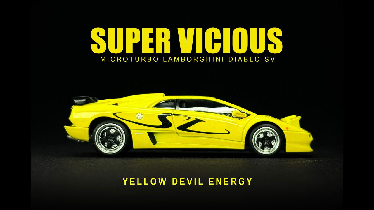 1/64 micro turbo ランボルギーニ　ディアブロ SV 黄色 Microturbo - 1/64 Custom Diablo SV - Metallic Yellow