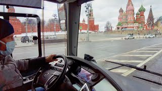 Moscow 🇷🇺 Electric Bus Ride. Route c920 (former K). Balchug, Red Square, Lubyanka, Zamoskvorechie