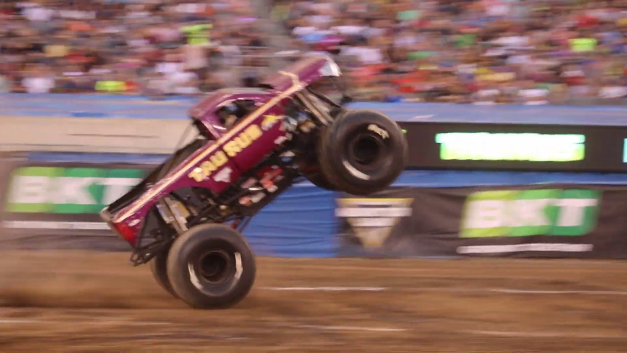 Fred Rutherford Taurus Monster Jam E. Rutherford NJ 2019: Taurus 2 Wheel Crash! - YouTube