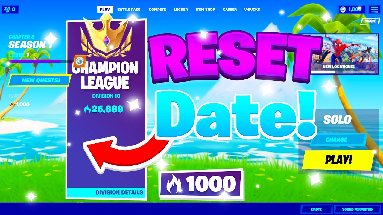 When will ARENA POINTS *RESET* (Chapter 3 Season 3 Fortnite)
