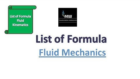 FF1 : Fluid Kinematics ||  List Of Formula  || Fluid Mechanics || Quick Revision || Formula Series