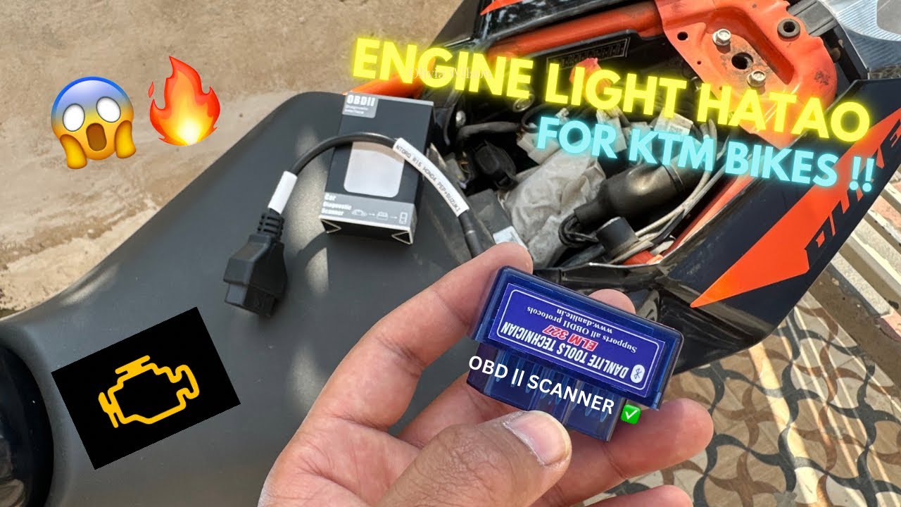 OBD SCANNER FOR KTM DUKE | OBD II SCANNER FOR KTM BIKES | HOW TO CONNECT OBD SCANNER TO SPORT BIKE!!