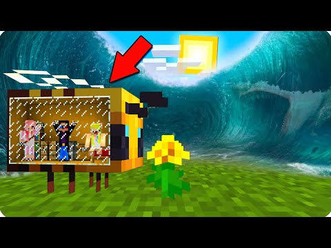 🌊🐝ДОМ ВНУТРИ ПЧЕЛЫ ПРОТИВ ЦУНАМИ ШЕДИ НУБИК И ДЕВУШКА В МАЙНКРАФТ 100 ТРОЛЛИНГ ЛОВУШКА MINECRAFT