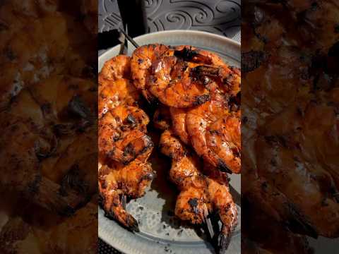BBQ Shrimp easy recipe | outdoor cooking #shortsvideo