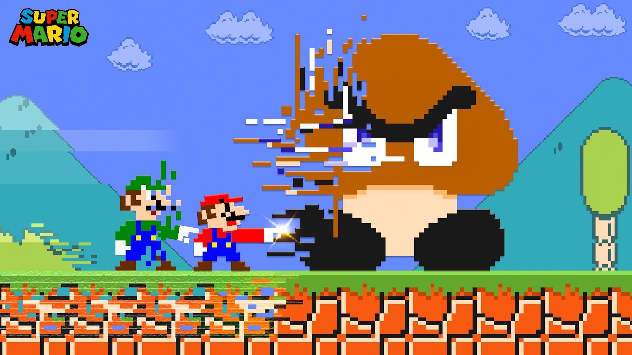 When everything Mario touches turns to GLITCHES in Super Mario Bros.