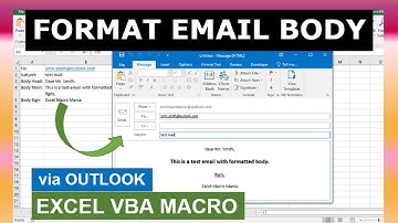 Format Email Body Excel VBA Macro