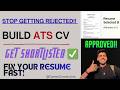 Why Your Resume Gets Rejected 😳 | CV Builder + ATS Tips to Get More Interviews in 2026 | 90+ ATS