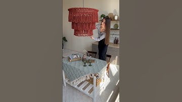DIY MACRAME LAMPSHADE 🧡 Step by step tutorial on my channel 🧡 #macrame #chandelier #diy