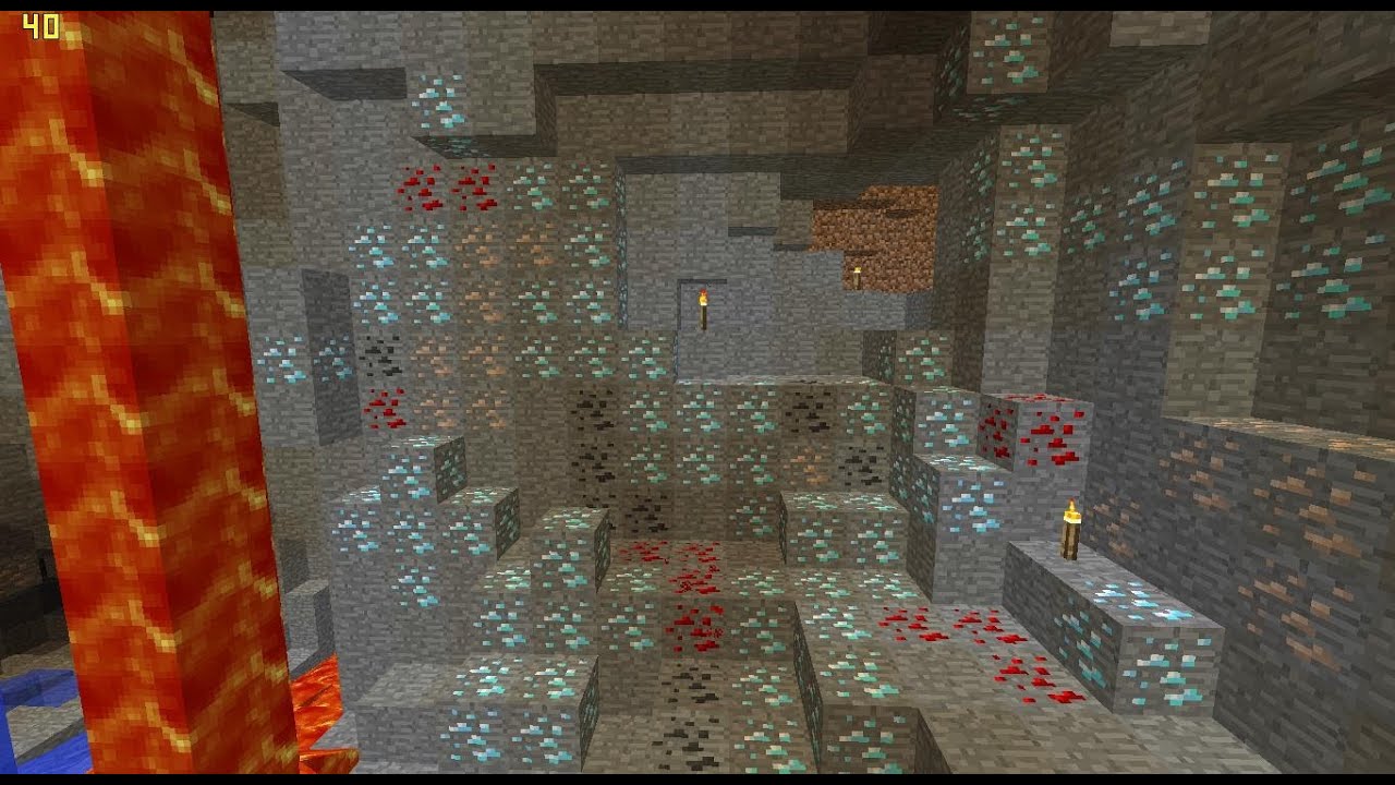 Minecraft- 100 Diamond cave! BEST cavesystem seed - YouTube