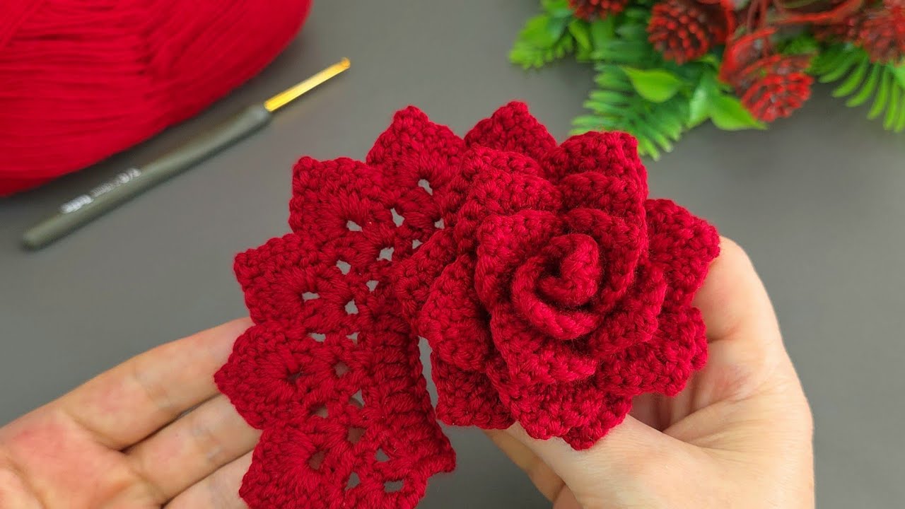 Woww!.. 🥰 How to Crochet a Rose Step by Step, Quick and Easy