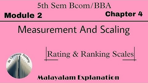 |5th Sem Bcom/BBA | Module 2 | Measurement And Scaling | Chapter 4 | Rating & Ranking Scales |