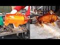 The unique creative bull sculpture by glass blowing blowing arts