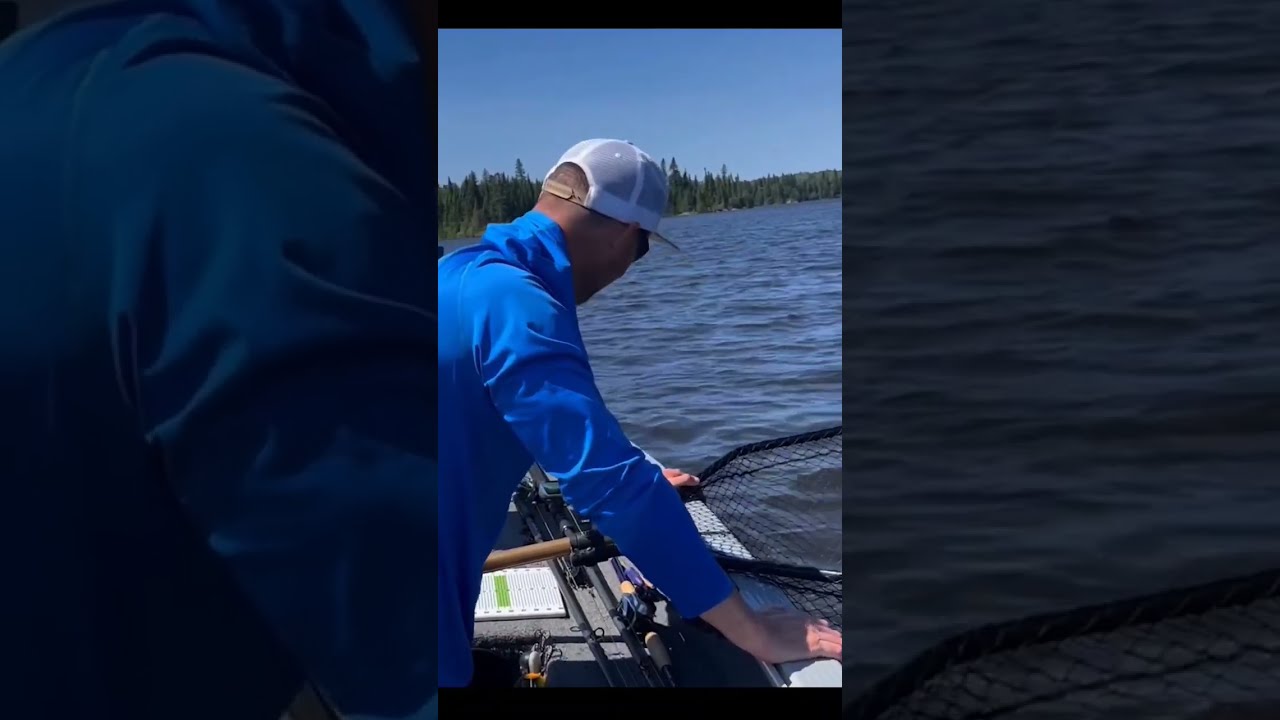 Giant PB Musky Blows Though Net 