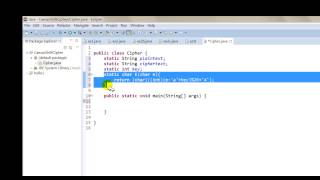 Eclipse中用Java實作凱撒挪移密碼(Java implementation of Caesar Shift Cipher)