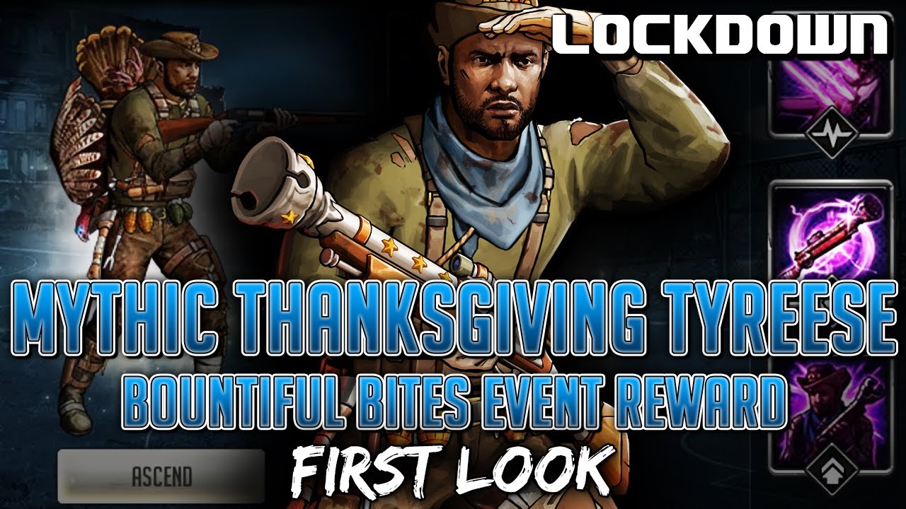 TWD RTS: Mythic Thanksgiving Tyreese, Bountiful Bites Event Reward! Walking Dead: Road to Survival