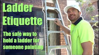 Ladder etiquette - The safe way to hold a ladder for someone painting - painting comedy sketch. by Brolux Painting 5,773 views 5 years ago 8 minutes, 6 seconds