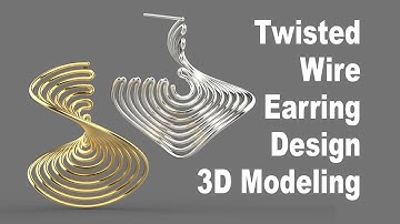 Wire Earring Jewelry Design Tutorial 3D Modeling with Rhino 3D #212