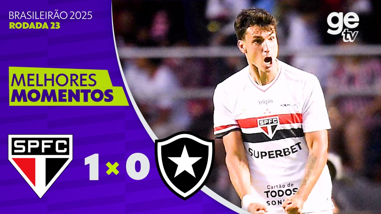 SÃO PAULO 1 X 0 BOTAFOGO | MELHORES MOMENTOS | 23ª RODADA | BRASILEIRÃO ...