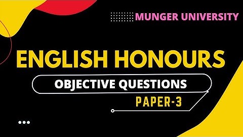 Munger University English Honours Objective Questions| B.A Part 2| Paper 3| OMR @Literature Magic