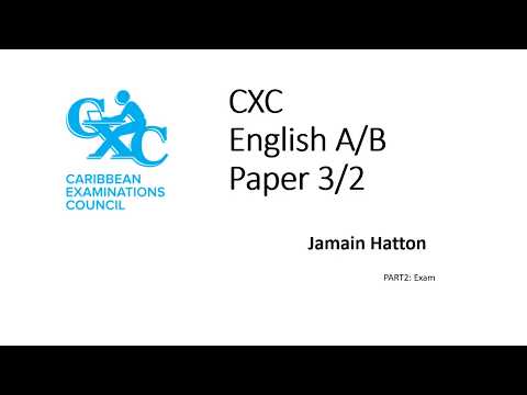 CXC English 3 2 Paper PART 2 YouTube