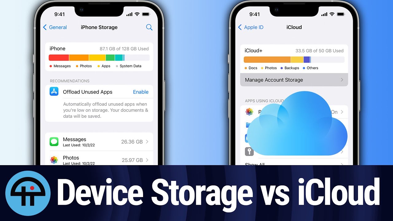 iPhone Device Storage vs iCloud Storage - YouTube