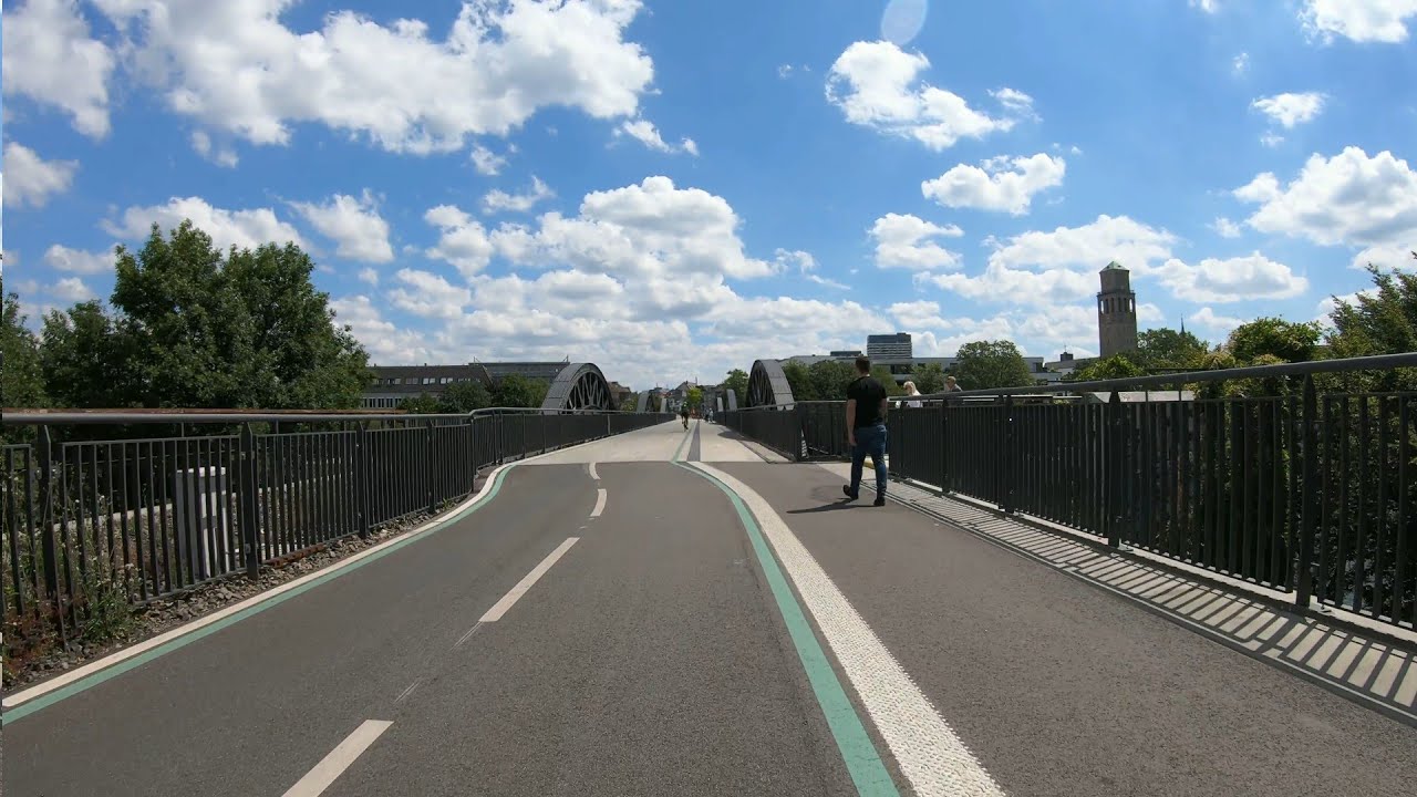 [4K] Велоспорт дизентерия | Мюльхайм - Эссен по Рурской велосипедной скоростной автомагистрали