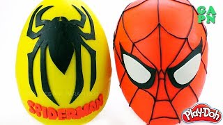 Gigante Huevos Sorpresa Play Doh de Hombre Araña | Aprender los Colores con Play Doh y Hombre Araña