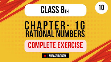 Rational Number Exercise 1G | full Exercise Solved | RS Aggarwal Class 8 Math