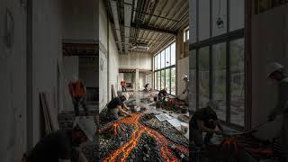 Volcano Lava Epoxy Floor Transformation 🌋 | Unreal AI Satisfying Room Makeover