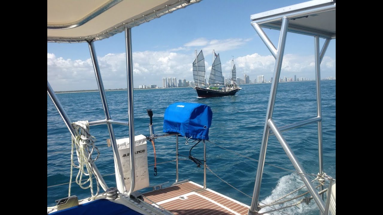 SE1 EP7. Sailing from Fort Lauderdale to Miami by Catamaran. Sailing Trio Travels.