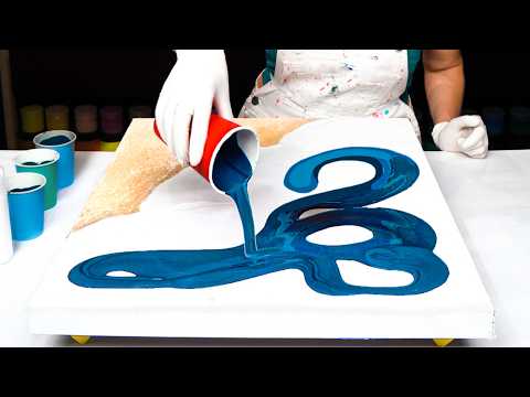 Inspiration In Blues💙 ~ Acrylic Pouring Dutch Pour ~ From Coral Reefs To Ocean Shores 😍 Ocean Art