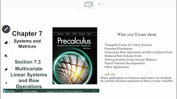 Multivariate Linear Systems and Row Operations (Section 7.3)