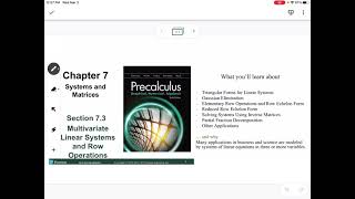 Multivariate Linear Systems and Row Operations (Section 7.3)