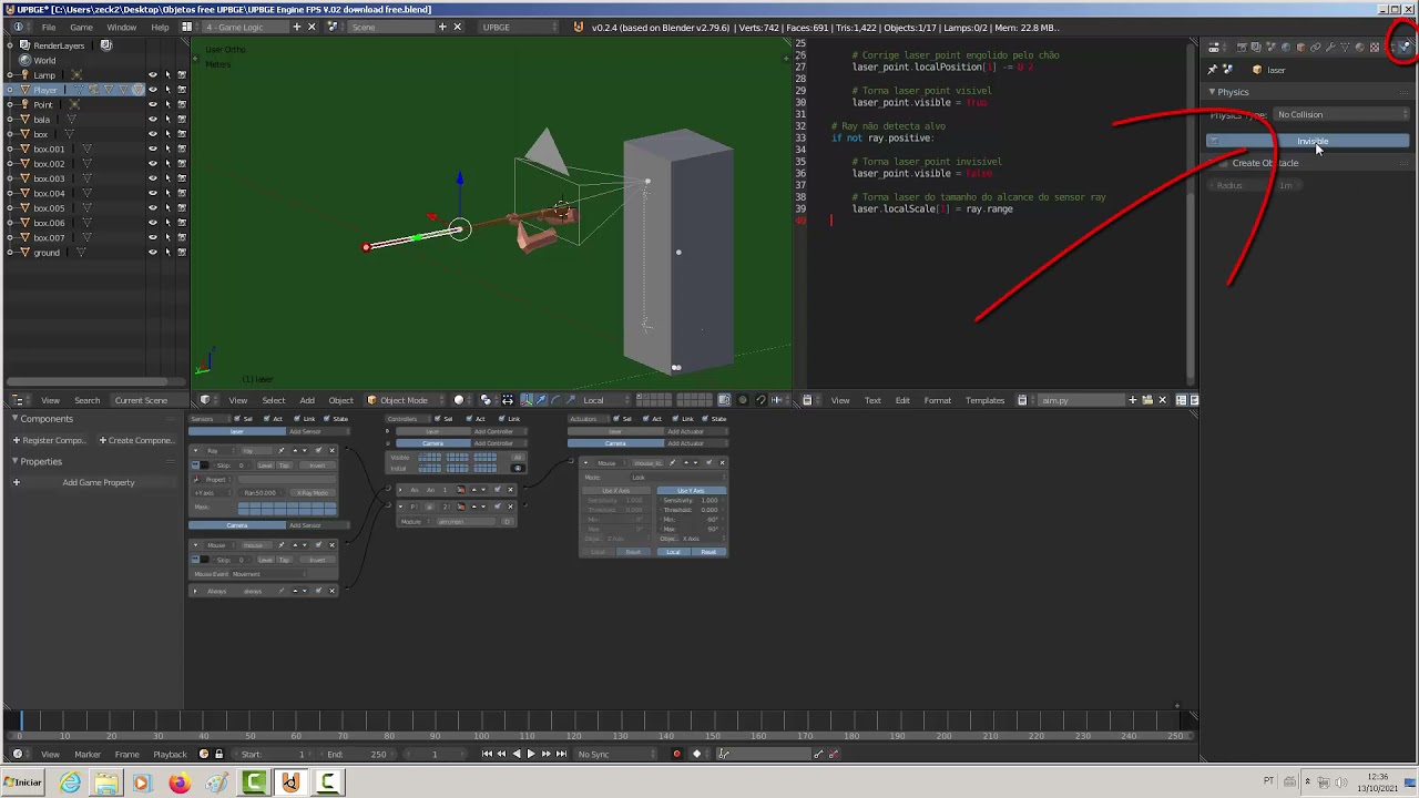 UPBGE Engine FPS V 02 download grátis