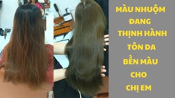 NÂU TÂY ÁNH RÊU; màu tóc đang làm mưa làm gió hiện nay , phù hợp với mọi loại da và bền màu.