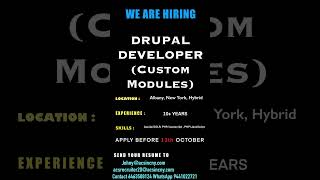Drupal Developer #softwaredeveloper #opening #softwareengineer #job #jobsearch #usjobs