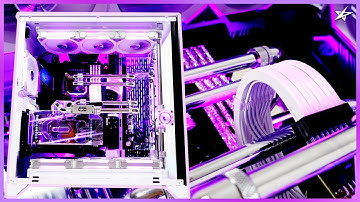 White&Purple LIAN LI PC-O11D XL ROG (White) Custom Water Cooling PC!
