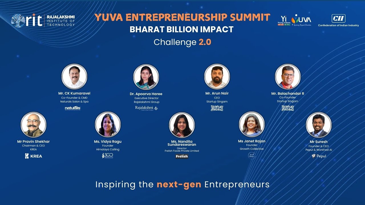 Yuva Entrepreneurship Summit | Bharat Billion Impact Challenge | Rajalakshmi Institute of Technology