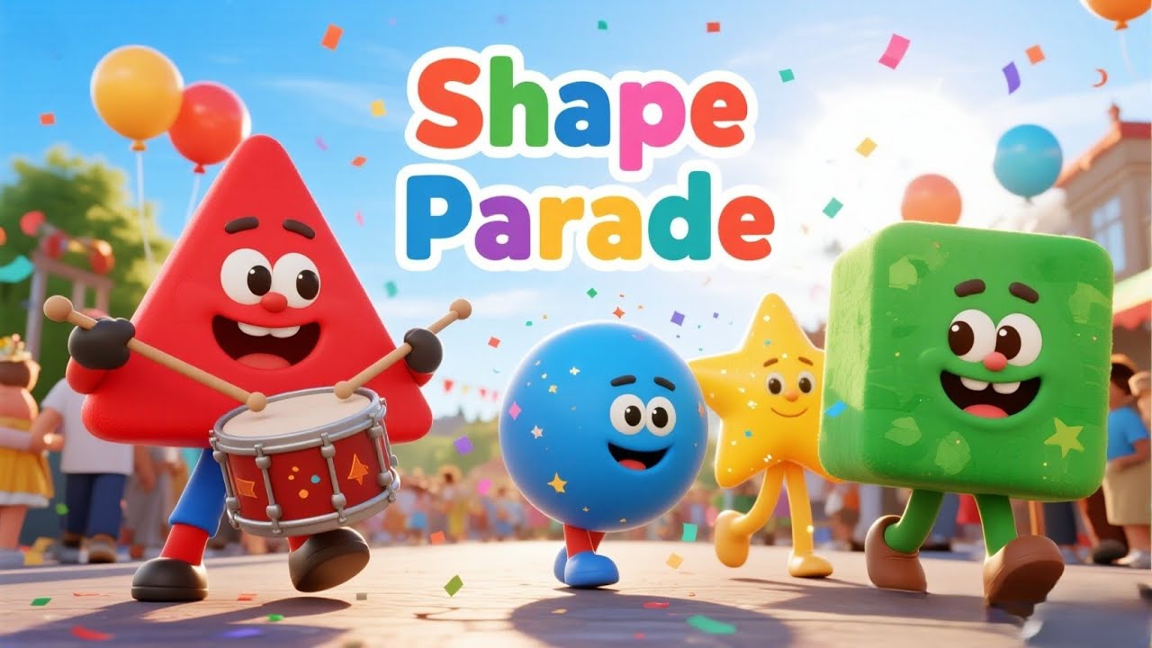 Learn Shapes with Music 🎵 | The Shape Parade for Kids - YouTube