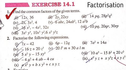 find the common factors Of the given terms// Ex-14.1 Q-1 Factorisation class 8 NCERT