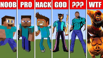 PIXEL ART (NOOB VS PRO VS HACKER VS GOD) STEVE IN MINECRAFT