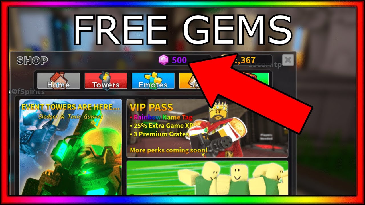 NEW FREE 500 GEMS CODE IN TOWER DEFENSE SIMULATOR ROBLOX YouTube