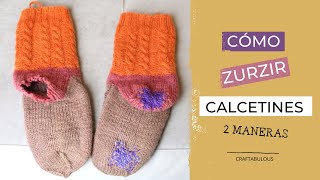 🧦 Cómo ZURZIR o REMENDAR calcetines  de punto/ Dos modos / Craftabulous