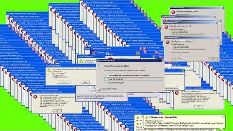 GREEN SCREEN Windows XP Error   VIRUS ERROR   FOOTAGE   SOUND