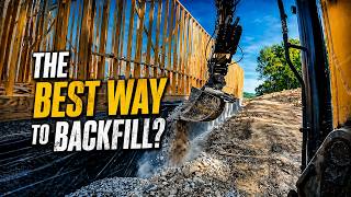 BACKFILLING A FOUNDATION ON A NEW HOUSE! (TRACK LOADER AND EXCAVATOR)