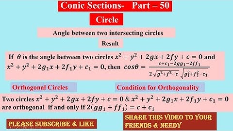 Conic Section 50 ,  Circle , #conics  ,  #ProblemWithSolution , Please Subscribe , Like & Share  🙏